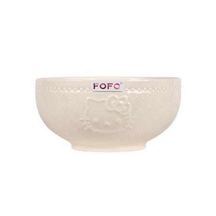 ชาม PORCELAIN 6 นิ้ว  FOFO KITTY VINTAGE สีครีม_0