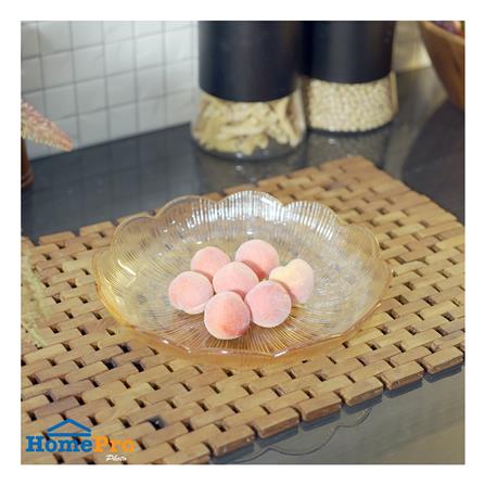 จานแก้ว 9 นิ้ว KECH FLOWER สีน้ำตาล_3