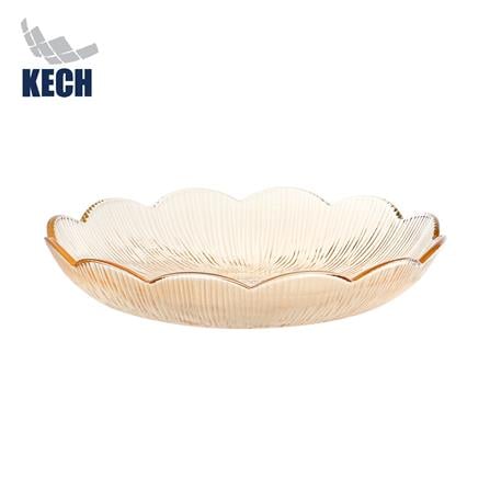 จานแก้ว 9 นิ้ว KECH FLOWER สีน้ำตาล_0