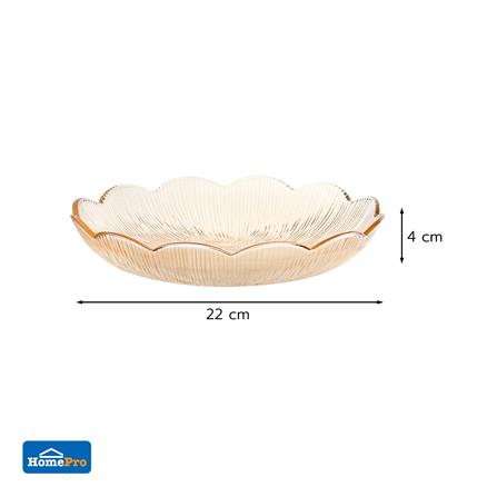 จานแก้ว 9 นิ้ว KECH FLOWER สีน้ำตาล_3