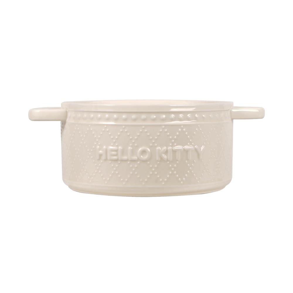 ชามมีหู PORCELAIN 6 นิ้ว FOFO KITTY VINTAGE สีครีม