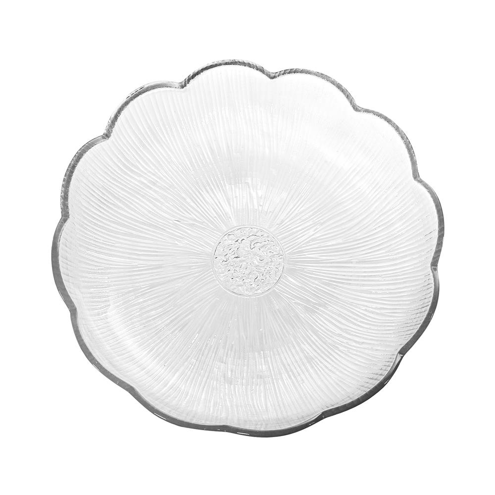 จานแก้ว 9 นิ้ว KECH FLOWER สีใส