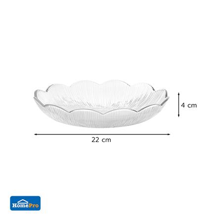 จานแก้ว 9 นิ้ว KECH FLOWER สีใส_4