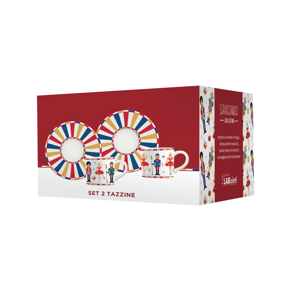 ชุดกาแฟ PORCELAIN 200 มล. BIALETTI SCHIACCIANOCI (แพ็ก 2 ชุด)