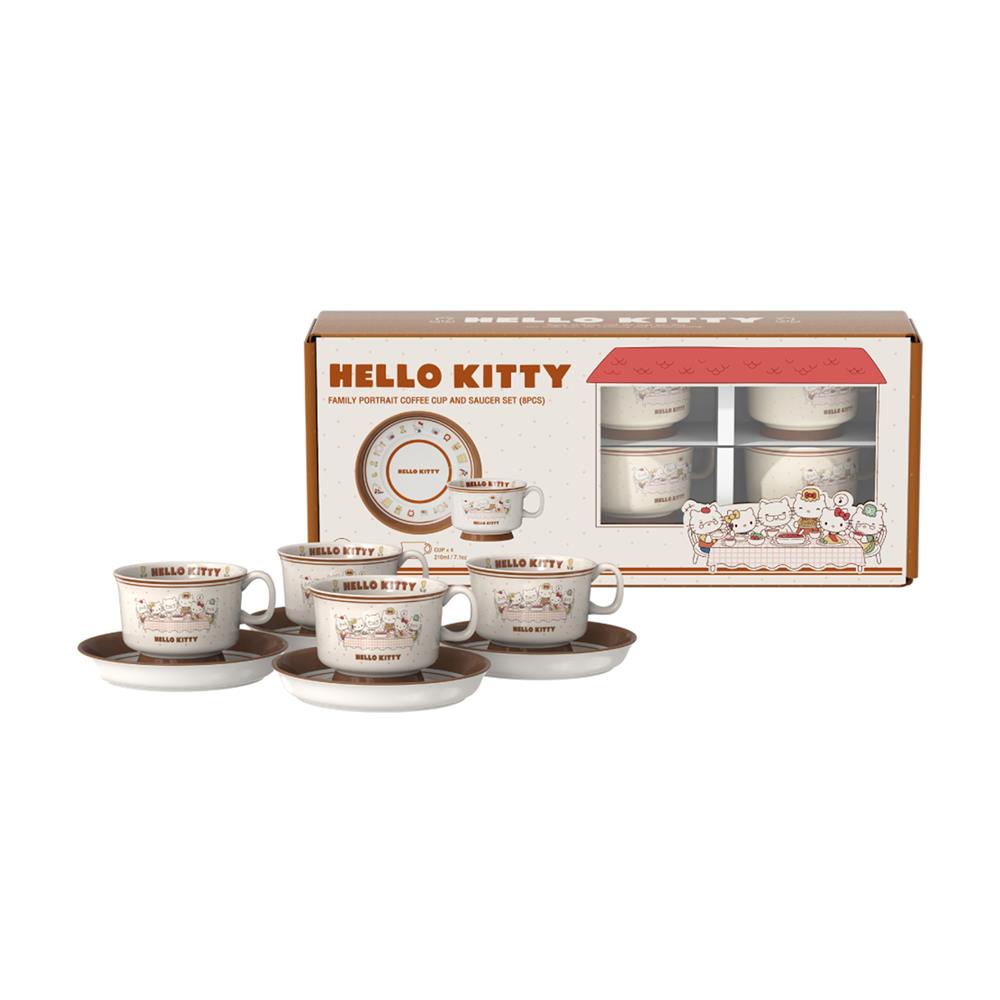 ชุดกาแฟ PORCELAIN 210 มล. FOFO KITTY VINTAGE (4 ชุด)