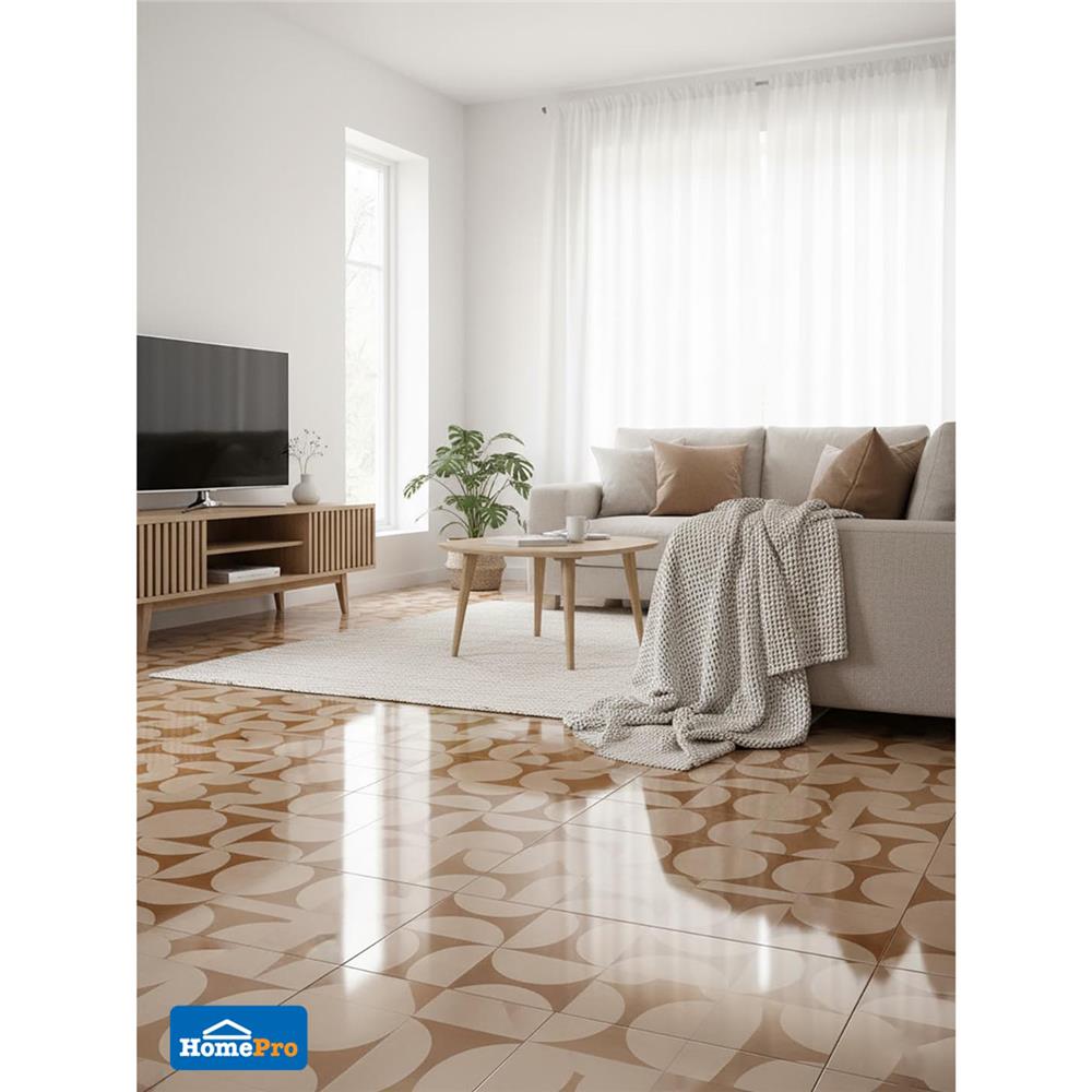 กระเบื้องพื้น 16x16 นิ้ว SOSUCO บุษบัน ชิโน น้ำตาล PM 0.96 ตร.ม.