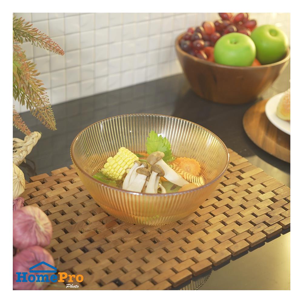 ชามแก้ว 8 นิ้ว KECH OLIVE สีน้ำตาล