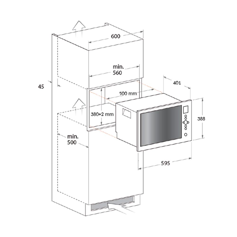 ไมโครเวฟฝัง+เตาอบฝัง AXIA INT 25 MWG 500+INT 75 LCD