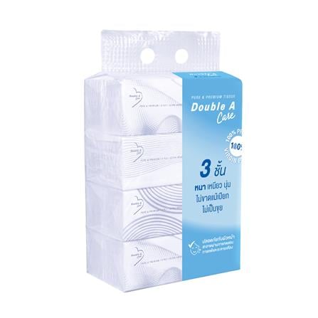 กระดาษเช็ดหน้า DOUBLE A CARE PURE & PREMIUM SOFT PACK 130 แผ่น (แพ็ก 4 ชิ้น)_0