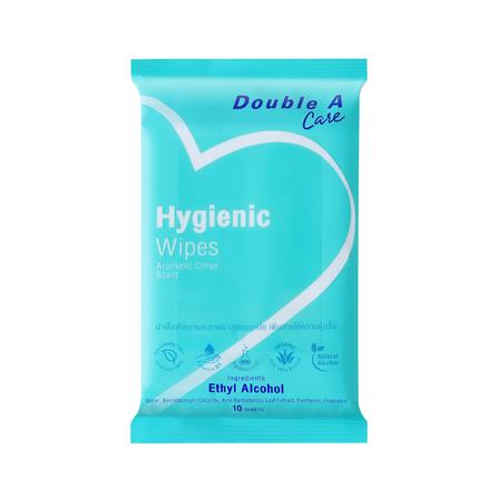 ผ้าเช็ดทำความสะอาดผิว DOUBLE A CARE HYGIENIC 10 แผ่น_0