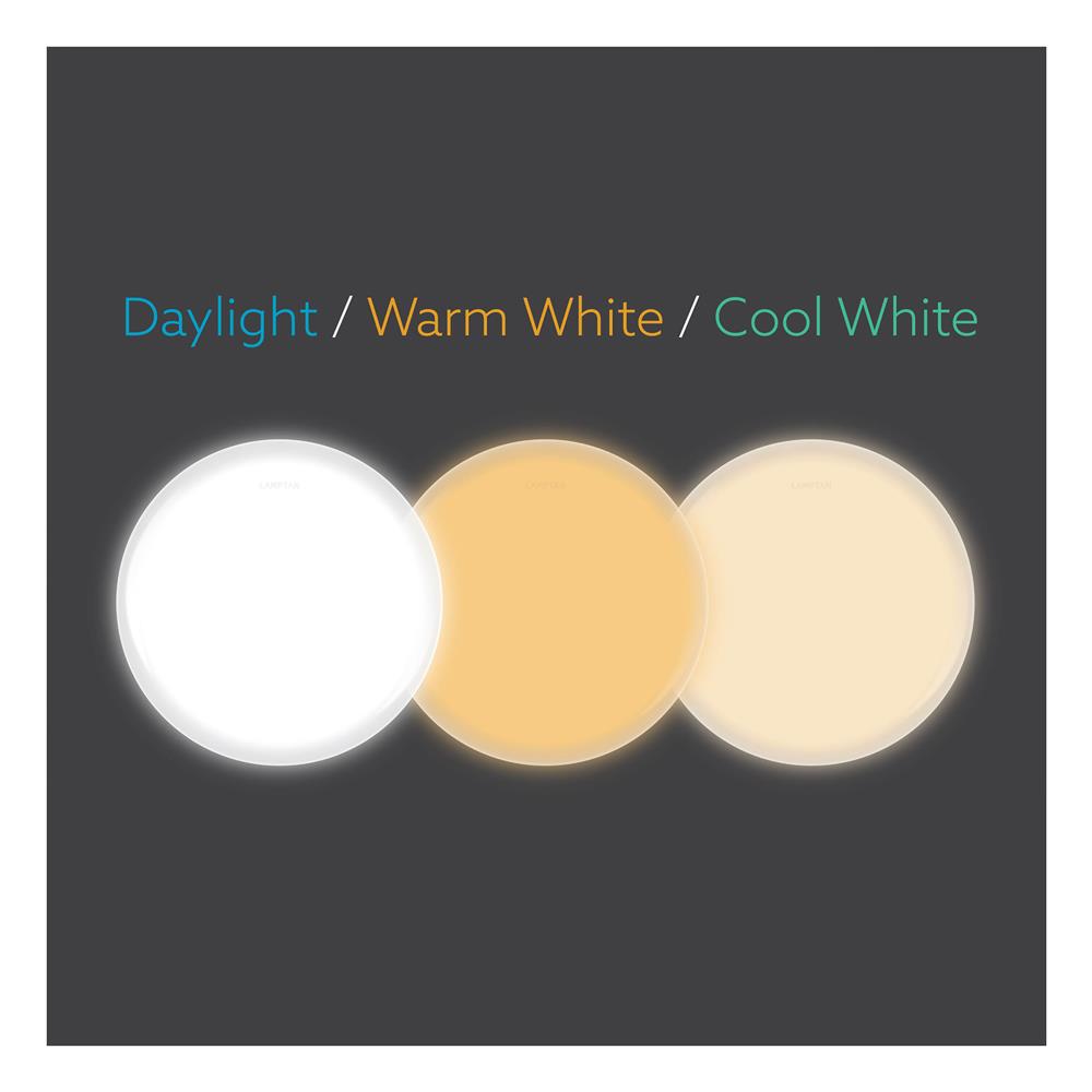 ไฟเพดาน LED LAMPTAN COVER 16 นิ้ว 36 วัตต์ DAYLIGHT/COOL WHITE/WARM WHITE  สีขาว