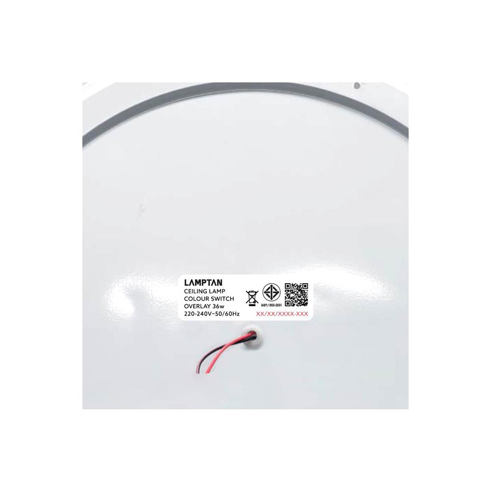 ไฟเพดาน LED LAMPTAN OVERLAY 16 นิ้ว 36 วัตต์ DAYLIGHT/COOL WHITE/WARM WHITE  สีขาว