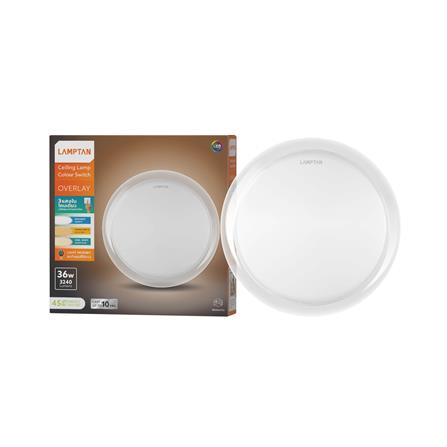 ไฟเพดาน LED LAMPTAN OVERLAY 16 นิ้ว 36 วัตต์ DAYLIGHT/COOL WHITE/WARM WHITE  สีขาว_3