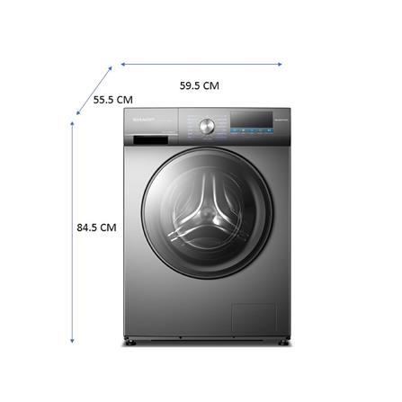เครื่องซักผ้าฝาหน้า SHARP ES-F90XKS-G 9 กก. 1200RPM อินเวอร์เตอร์ สีเทาเข้ม_8