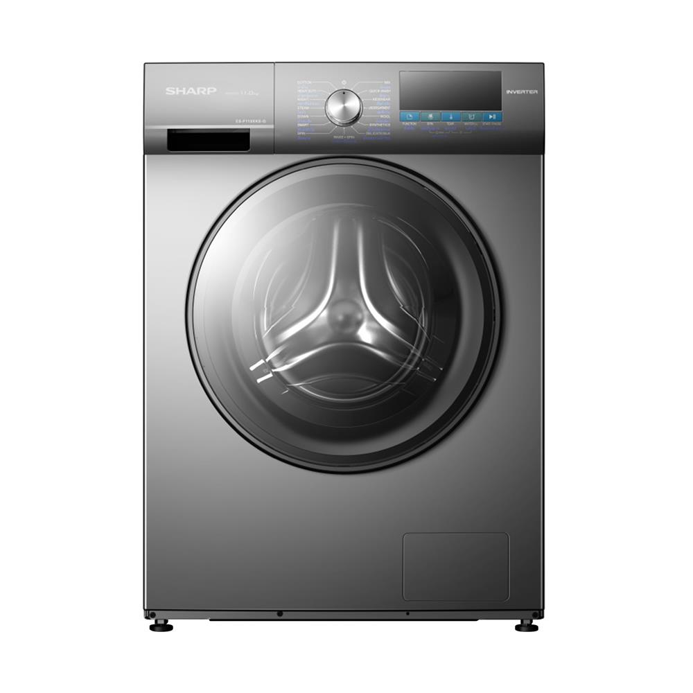เครื่องซักผ้าฝาหน้า SHARP ES-F110XKS-G 11 กก. 1200 RPM อินเวอร์เตอร์ สีเทาเข้ม