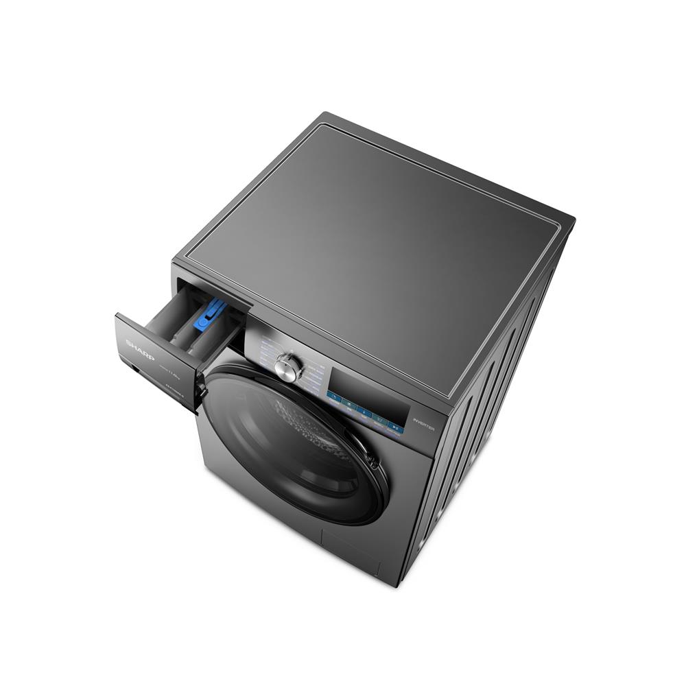 เครื่องซักผ้าฝาหน้า SHARP ES-F110XKS-G 11 กก. 1200 RPM อินเวอร์เตอร์ สีเทาเข้ม