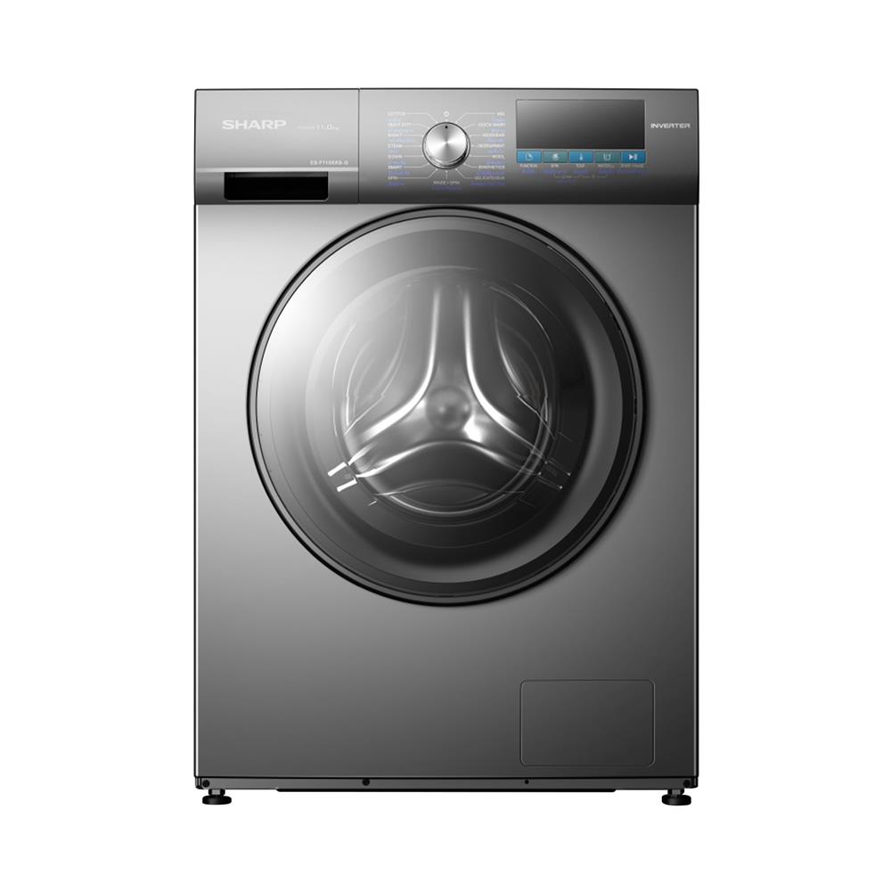 เครื่องซักผ้าฝาหน้า SHARP ES-F75XKS-G 7.5 กก. 1200RPM อินเวอร์เตอร์ สีเทาเข้ม