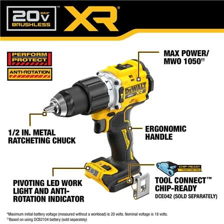 สว่านกระแทกไร้สาย (เฉพาะตัวเครื่อง) DEWALT DCD806N-B1 XR 18 โวลต์_5