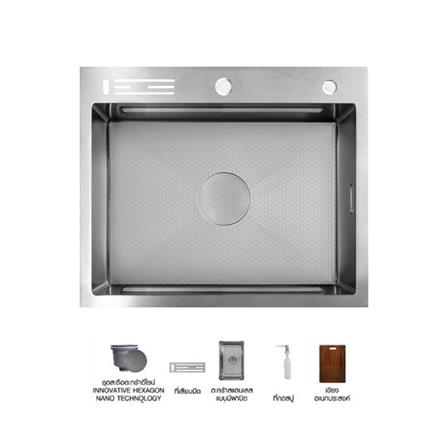 ซิงค์ฝัง 1 หลุม + ก๊อกซิงค์ AXIA EXPERTISE 6050 SILVER + NIAGARA MATTE SATIN_0