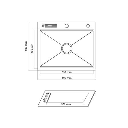 ซิงค์ฝัง 1 หลุม + ก๊อกซิงค์ AXIA EXPERTISE 6050 SILVER + NIAGARA MATTE SATIN_5