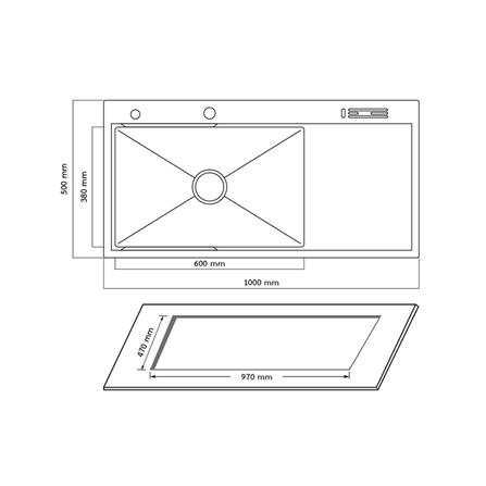 ซิงค์ฝัง 1 หลุม 1 ที่พัก + ก๊อกซิงค์ AXIA EXPERTISE 10050 SILVER + NIAGARA MATTE SATIN_5