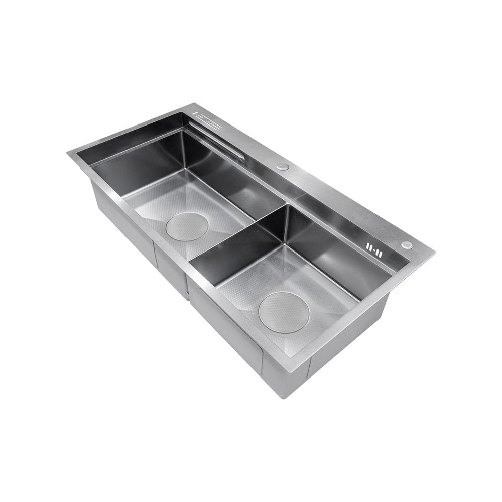 ซิงค์ฝัง 2 หลุม + ก๊อกซิงค์ AXIA EXPERTISE 5438 SILVER + NIAGARA MATTE SATIN