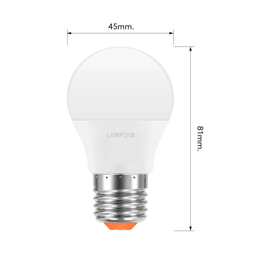 หลอด LED LAMPTAN BALL A45 3 วัตต์ WARM WHITE E27 (แพ็ก 10 ชิ้น)