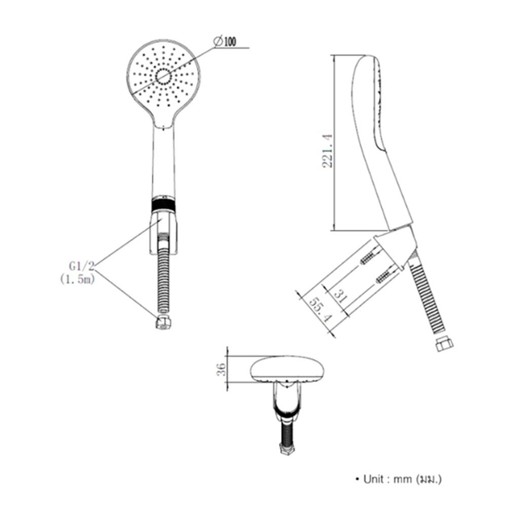 ฝักบัวสายอ่อน AMERICAN STANDARD A-5270-WIZ สีขาว-โครเมียม