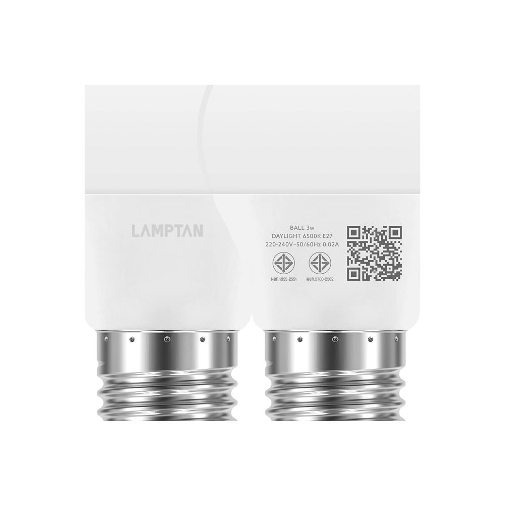 หลอด LED LAMPTAN BALL A45 3 วัตต์ DAYLIGHT E27 (แพ็ก 10 ชิ้น)