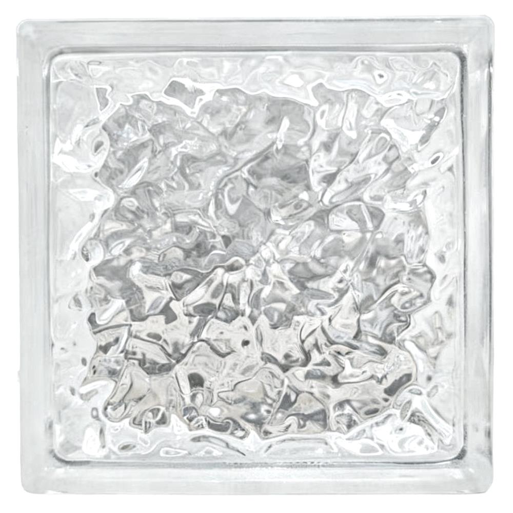 อิฐแก้ว 19x19x8 ซม. JING HUA ไอซ์ คริสตัล สีใส