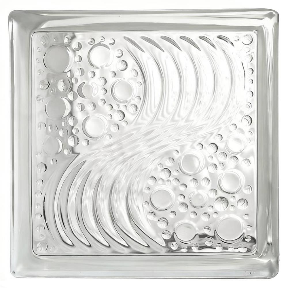 อิฐแก้ว 19x19x8 ซม. JING HUA ซีเวฟ สีใส