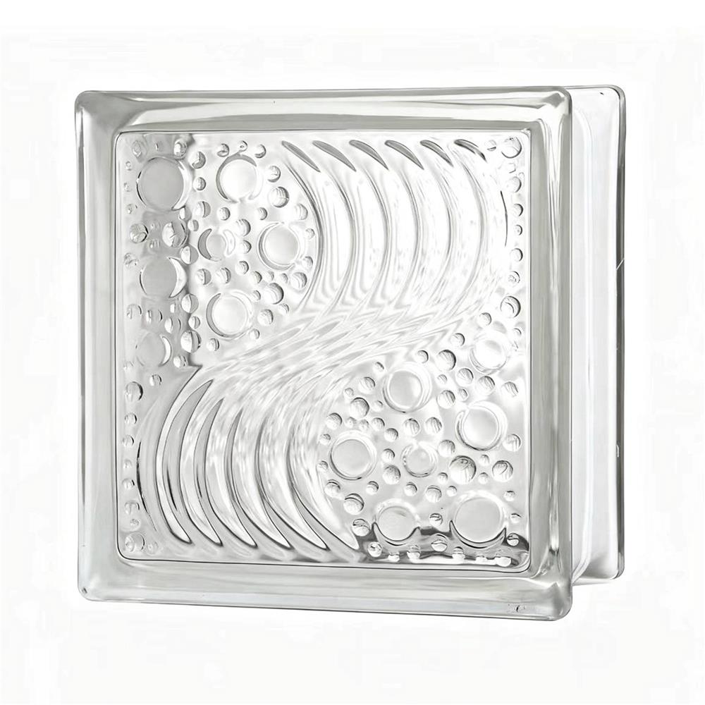 อิฐแก้ว 19x19x8 ซม. JING HUA ซีเวฟ สีใส