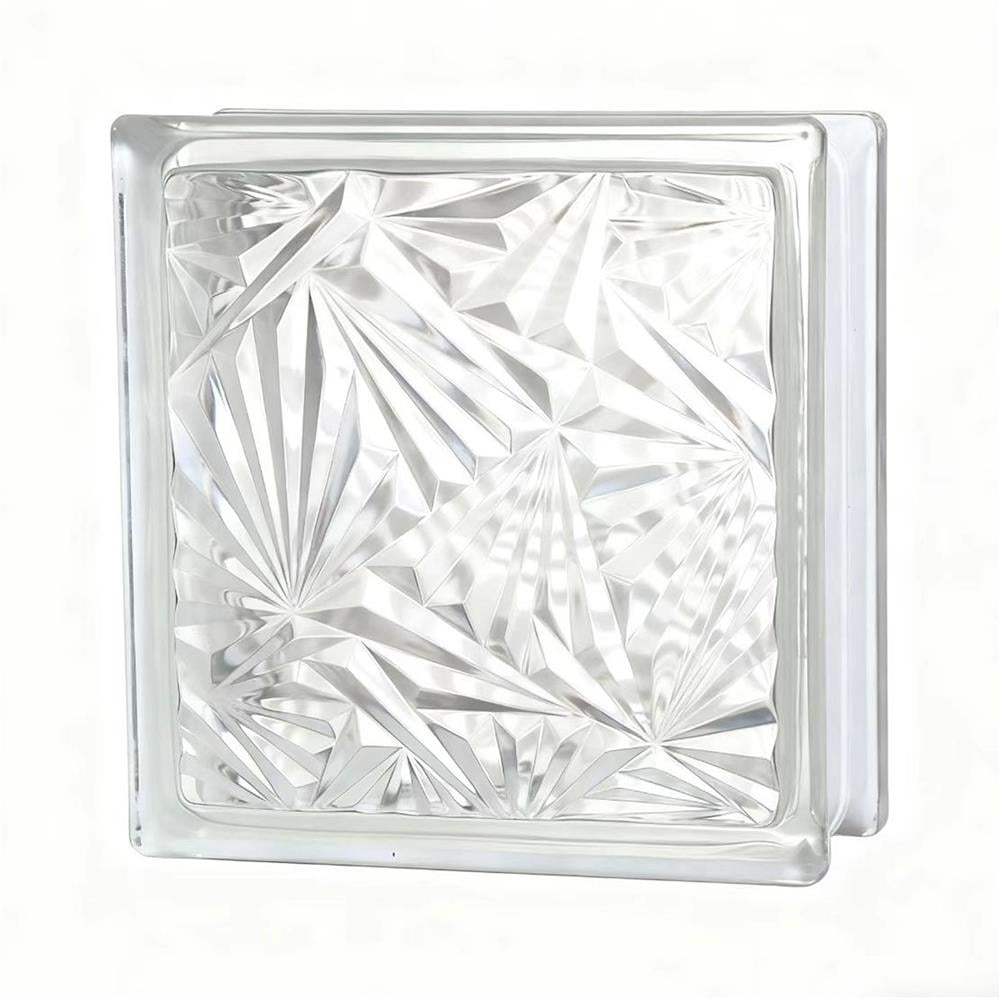 อิฐแก้ว 19x19x8 ซม. JING HUA ไอซ์ฟลาวเวอร์ สีใส