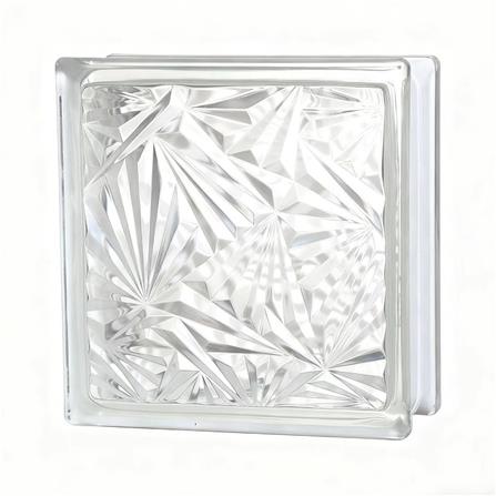 อิฐแก้ว 19x19x8 ซม. JING HUA ไอซ์ฟลาวเวอร์ สีใส_1