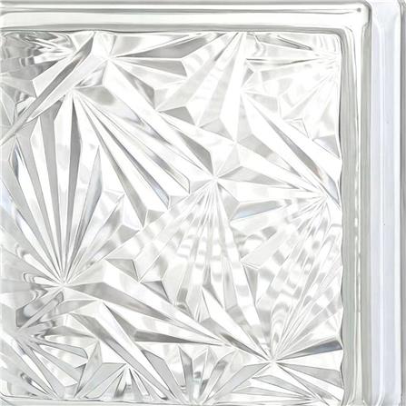 อิฐแก้ว 19x19x8 ซม. JING HUA ไอซ์ฟลาวเวอร์ สีใส_2