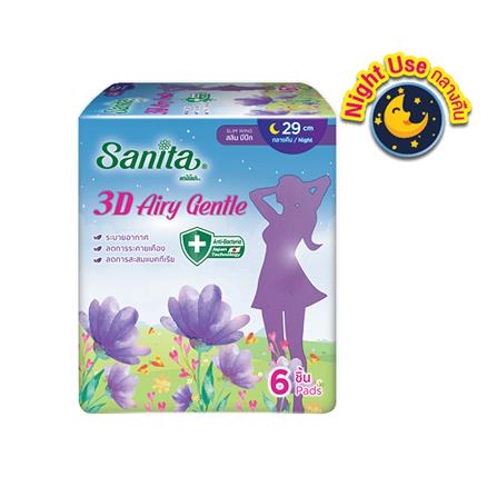 ผ้าอนามัยแบบมีปีก SANITA 3D SLIM 29 ซม. (6 แผ่น)_0
