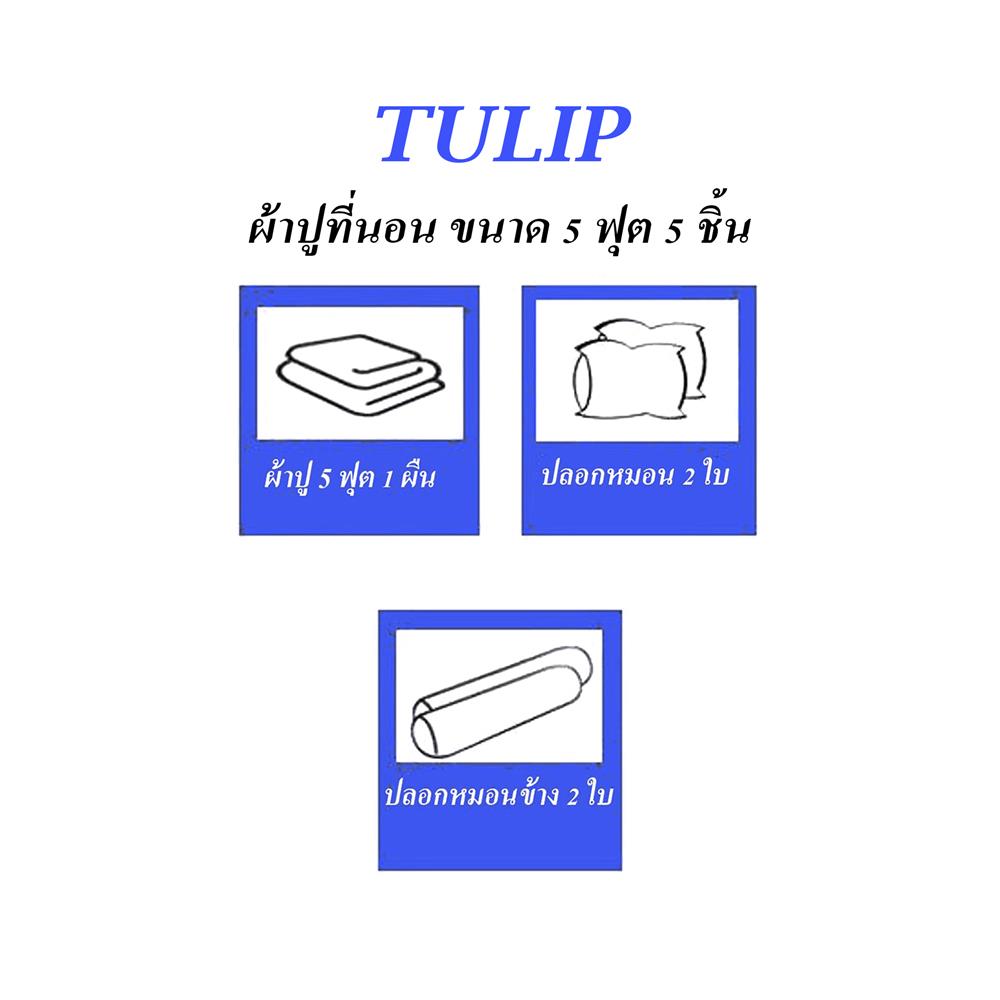 ชุดผ้าปูที่นอน 5 ฟุต (ชุด 5 ชิ้น) TULIP DELIGHT 60013-DL127
