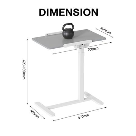 โต๊ะปรับระดับไฟฟ้า ERGOTREND FLOW 70 ซม. สีเทา/ขาว_8