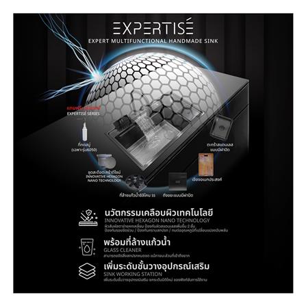 ซิงค์ฝัง 1 หลุม + ก๊อกซิงค์ AXIA EXPERTISE 10050 DB BLACK + NIAGARA GUN METAL_4