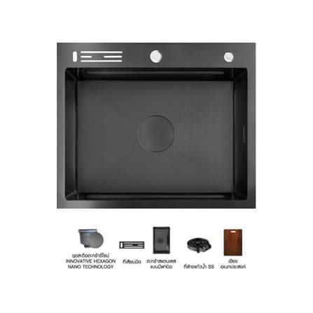 ซิงค์ฝัง 1 หลุม + ก๊อกซิงค์ AXIA EXPERTISE 6050 BLACK + NIAGARA MATTE SATIN_0
