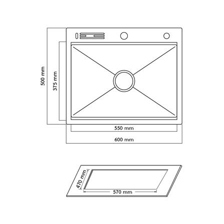 ซิงค์ฝัง 1 หลุม + ก๊อกซิงค์ AXIA EXPERTISE 6050 BLACK + NIAGARA MATTE SATIN_5