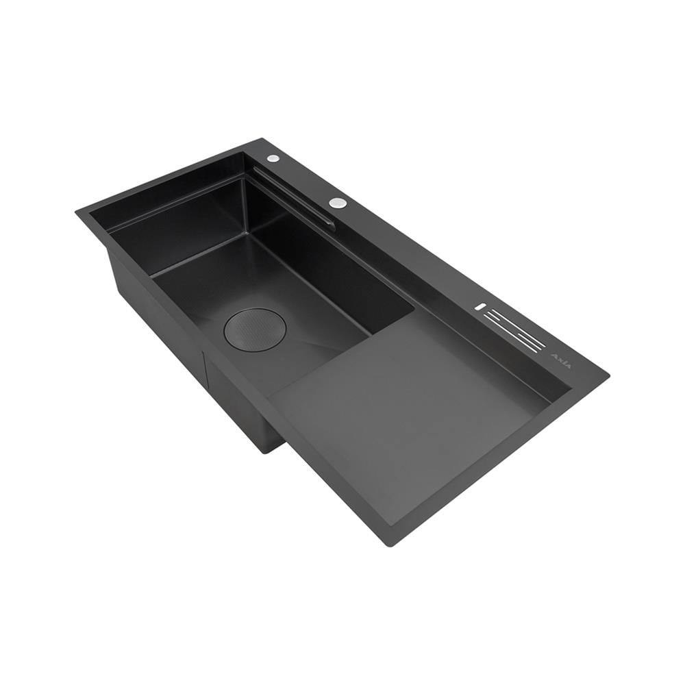 ซิงค์ฝัง 1 หลุม 1 ที่พัก + ก๊อกซิงค์ AXIA EXPERTISE 10050 BLACK + NIAGARA GUN METAL