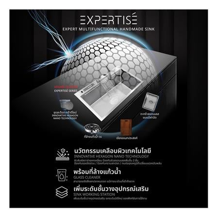 ซิงค์ฝัง 1 หลุม + ก๊อกซิงค์ AXIA EXPERTISE 8250 SILVER + NIAGARA GUN METAL_4