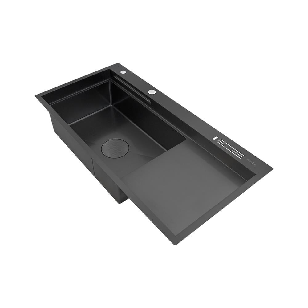 ซิงค์ฝัง 1 หลุม 1 ที่พัก + ก๊อกซิงค์ AXIA EXPERTISE 10050 BLACK + NIAGARA MATTE SATIN