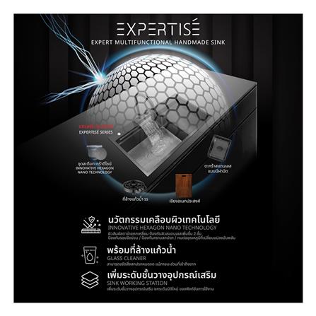 ซิงค์ฝัง 1 หลุม 1 ที่พัก + ก๊อกซิงค์ AXIA EXPERTISE 10050 BLACK + NIAGARA MATTE SATIN_4