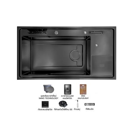 ซิงค์ฝัง 1 หลุม + ก๊อกซิงค์ AXIA EXPERTISE 10050 DB BLACK + NIAGARA MATTE SATIN_0