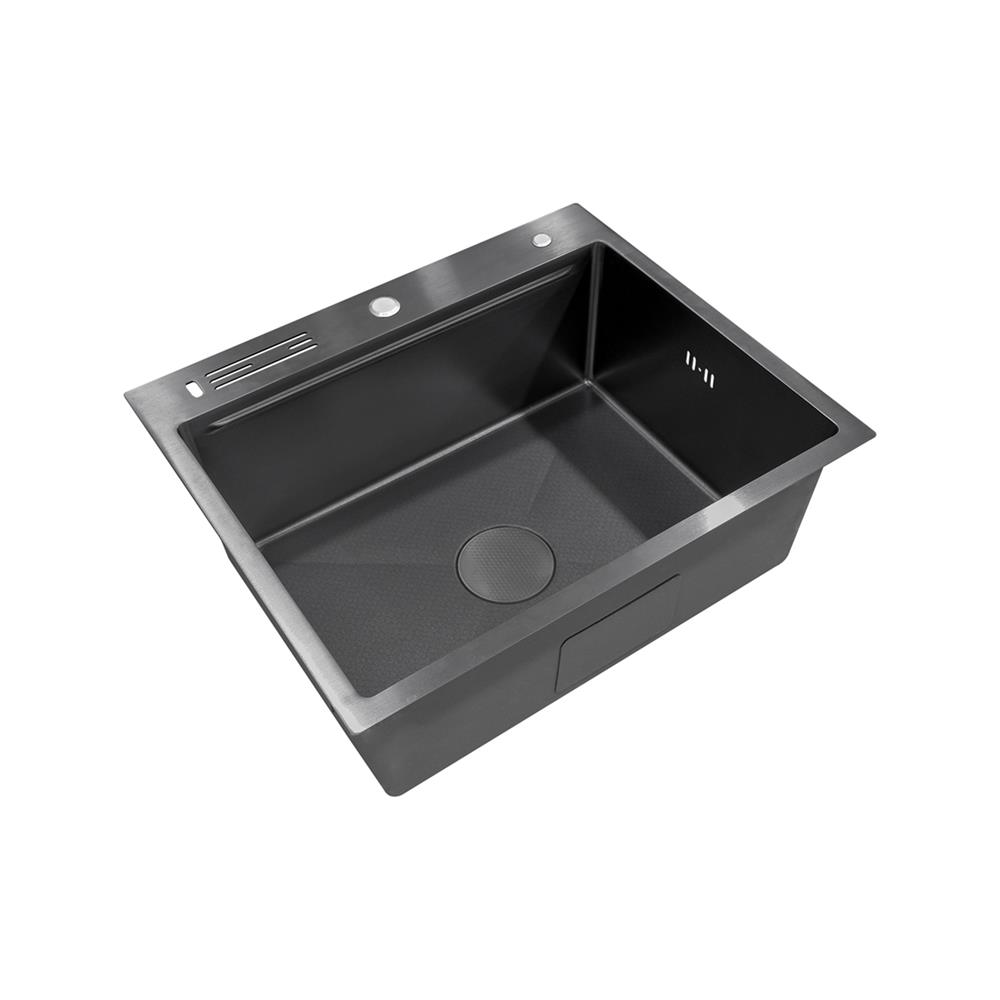 ซิงค์ฝัง 1 หลุม + ก๊อกซิงค์ AXIA EXPERTISE 6050 BLACK + NIAGARA GUN METAL