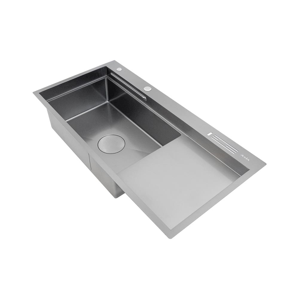 ซิงค์ฝัง 1 หลุม 1 ที่พัก + ก๊อกซิงค์ AXIA EXPERTISE 10050 SILVER + NIAGARA GUN METAL