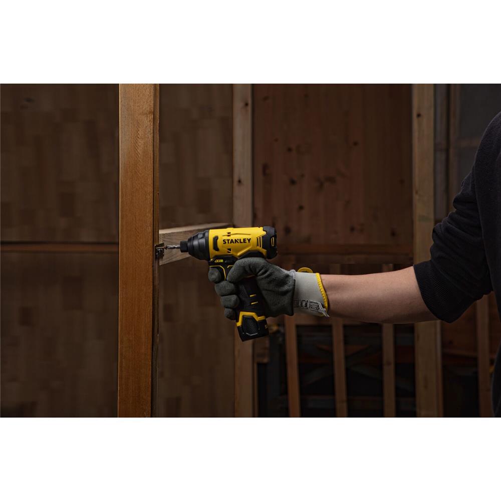 ไขควงกระแทก (พร้อมแบตเตอรี่และแท่นชาร์จ) STANLEY SCI10D2K-B1 12 โวลต์