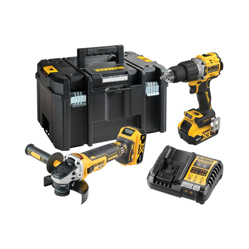 ชุดสว่านกระแทกและเครื่องเจียรไร้สาย (พร้อมแบตเตอรี่และแท่นชาร์จ) DEWALT DCK2026P2T-B1 20 โวลต์
